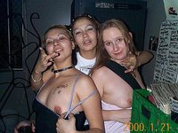 Showing off their boobs