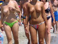 Girls on the beach posing