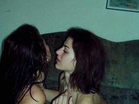 College lesbians kissing