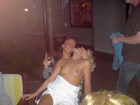 Lesbian babes kissing outdoors