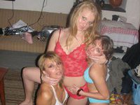 Three cute babes making out