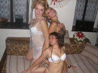 Three cute babes making out