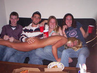 Hot college babes partying