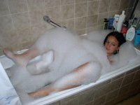 Delicious Latina taking a bath
