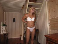 Horny amateur blonde naked at home