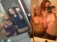 College babes and a mirror