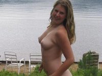 Large boobs on the beach