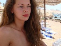 Large boobs on the beach