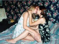 Sweet college girls kissing
