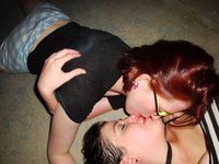 Kinky lesbians kissing
