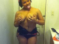 Big tits latina whore posing nude