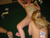 Lesbo strip poker action