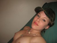 Army girl posing nude