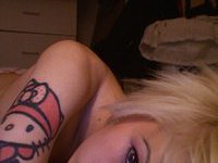 Tattooed blonde EMO babe