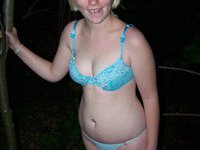 Cute blonde posing outdoors