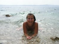 Sunbathing nude on the beach