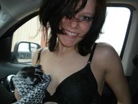 Topless in the car