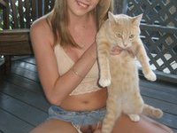 Gorgeous pussy posing outdoors
