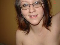 Nerdy babe is 100% horny