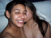 Lusty lesbians kissing and touching