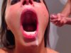 Huge dick and cum in mouth for this brunette
