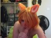 Chick with kitty ears sucks dick