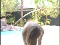 Blowjob by the pool