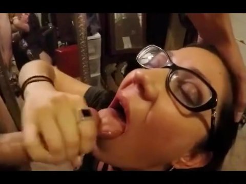 Play 'MILF in glasses sucks cock and gets load in mouth'