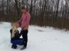 Girl in the winter in the forest makes a blow job and has sex