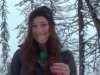 Girl does blowjob in the winter in nature and gets cum in her mouth