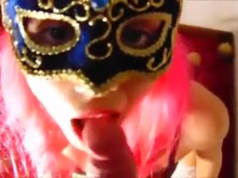 Play 'Masked babe with pink hair gives blowjob'