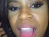 Ebony gives a blowjob and gets a load in her mouth
