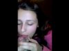 Young girlfriend gets cum on face and mouth