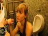 Blowjob in a man's toilet and cum on face