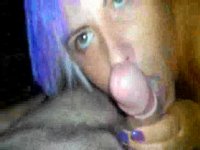 Baby with colored hair and deep blowjob