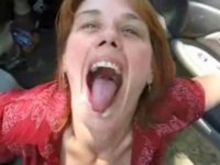 Blowjob in the car and load on the face