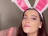 Beauty with bunny ears gives POV blowjob