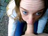 POV blowjob in the park from milf bitch