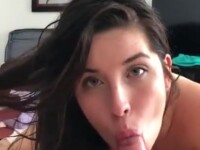 Young beauty gives a gentle POV blowjob