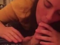 Gentle POV blowjob from a young brunette