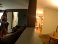 Her wild ride on the couch brought him to orgasm