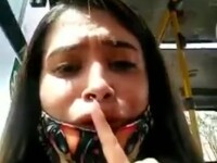 I'm such a slut, fingering my wet pussy on the bus