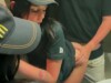 Choking her while fucking her tight pussy. She loved it