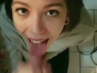 She teased me in the car, then took my cum deep in her throat