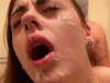 I covered her face in cum and then continued to fuck her.