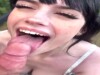 Cute young brunette and gentle POV blowjob