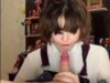 Petite young brunette and gentle POV blowjob