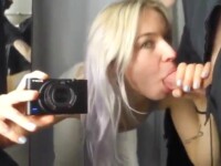 Sex in the locker room with a petite blonde
