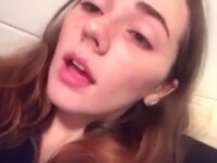 Hot brunette caresses her wet pussy until she screams