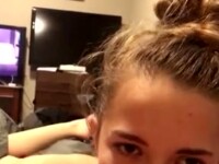An eye blowjob turns into a rough anal creampiez